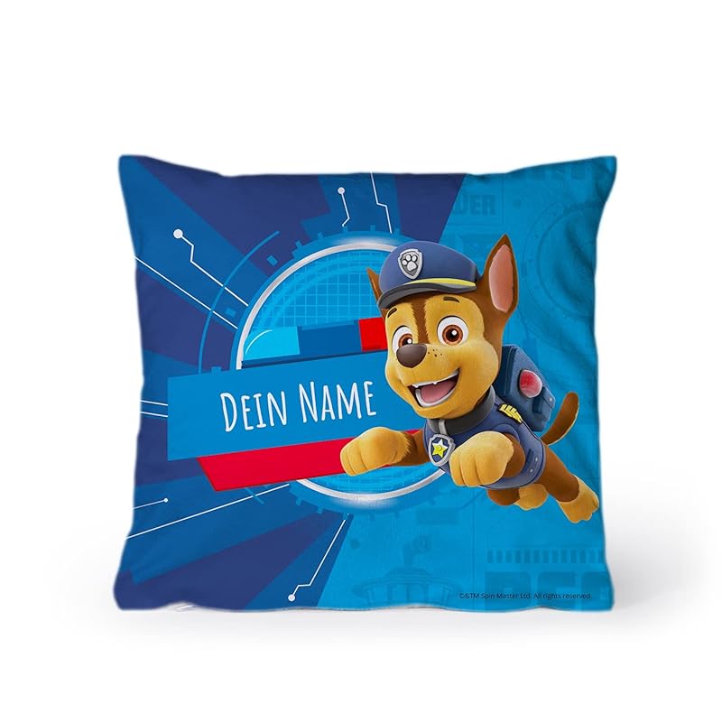 PAW Patrol - Chase Kissen mit individuellem Text 30x30cm