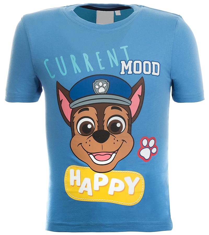 Brandsseller Kinder T-Shirt Jungen Freizeitshirt Kurzarmshirt mit Motiven im Stil von Paw Patrol Blau