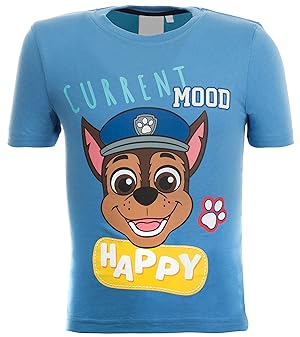Brandsseller Kinder T-Shirt Jungen Freizeitshirt Kurzarmshirt mit Motiven im Stil von Paw Patrol Blau